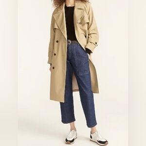 J.crew Relaxed Trench Coat In Cotton Canvas Size Small.